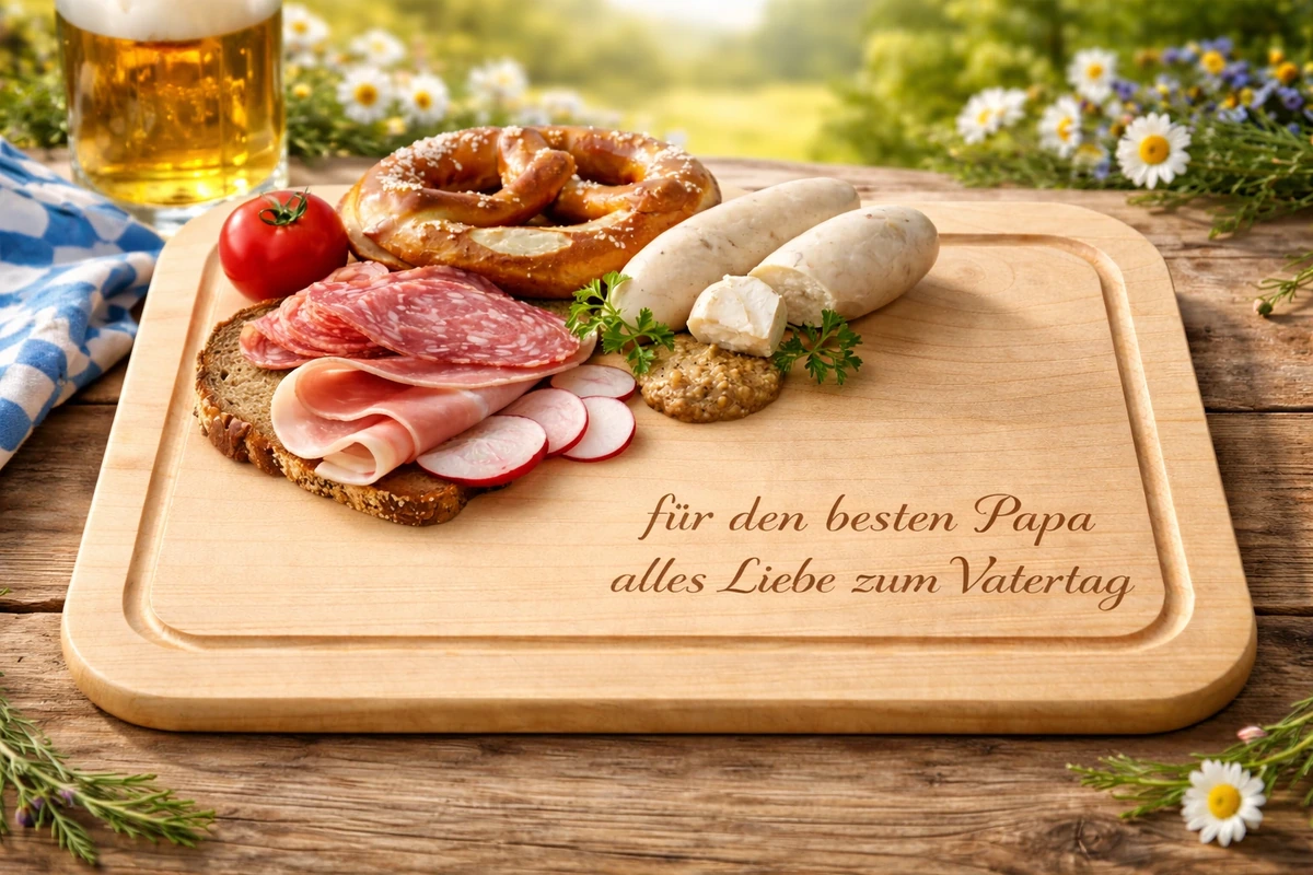 Personalisiertes Brotzeitbrett mit Messer