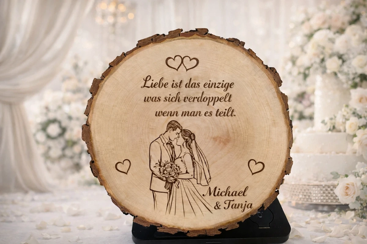 Personalisierte Baumscheibe / Rindenbrett